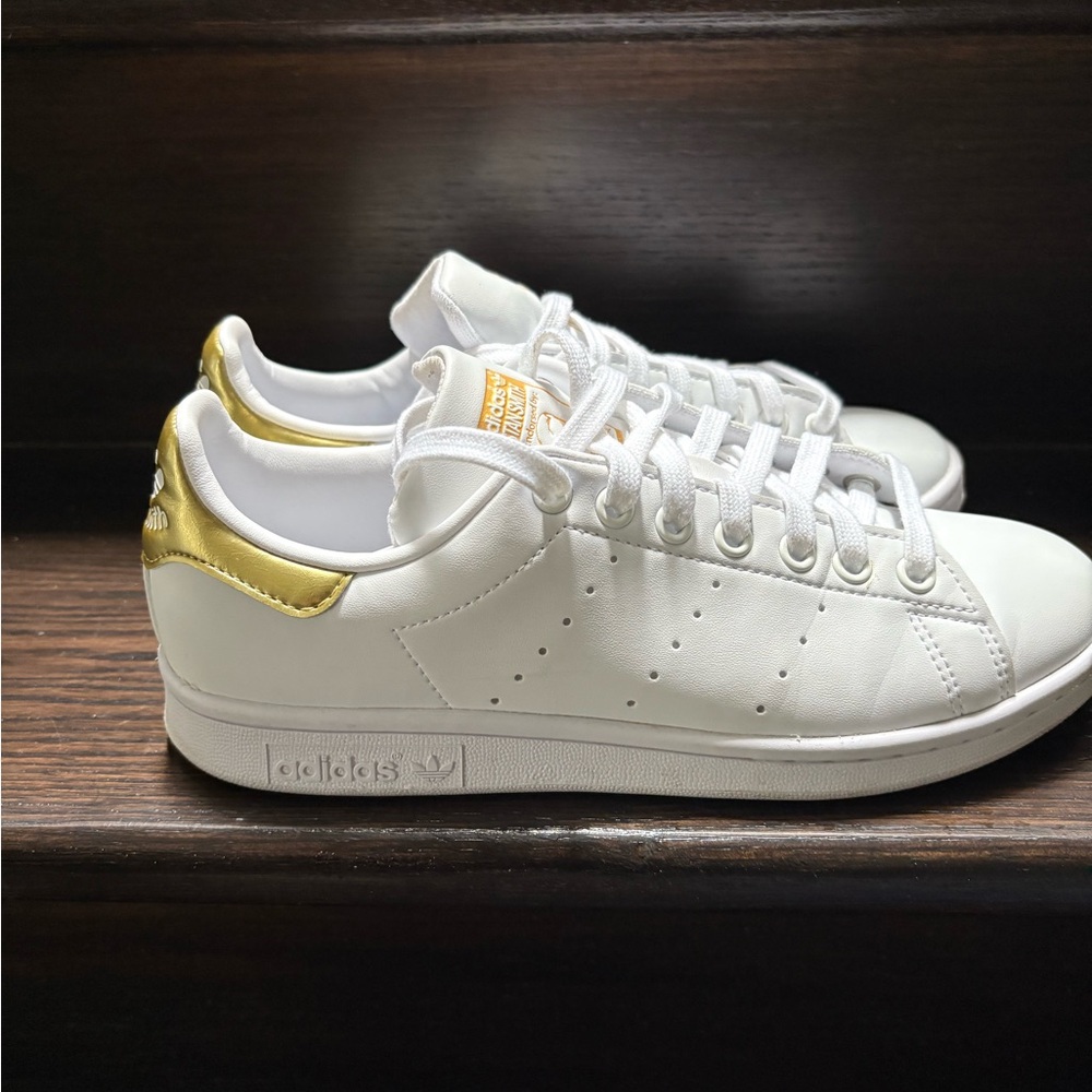 adidas White and Gold Women's Sneakers